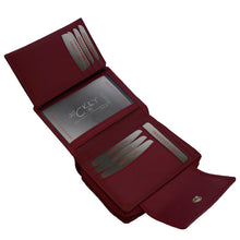 Laden Sie das Bild in den Galerie-Viewer, Roter Ledergeldbeutel mit Reissverschluss Knopf
