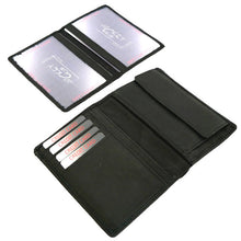 Laden Sie das Bild in den Galerie-Viewer, leder geldbörse extrem flach - hochkant schwarz zweiteilig, 7 kartenfaecher, 2 Scheinfaecher