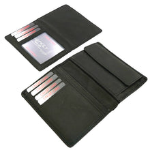 Laden Sie das Bild in den Galerie-Viewer, leder geldbörse extrem flach - hochkant schwarz zweiteilig, 7 kartenfaecher, 2 Scheinfaecher