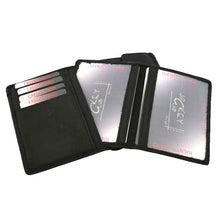 Laden Sie das Bild in den Galerie-Viewer, leder geldbörse extrem flach - hochkant schwarz zweiteilig, 7 kartenfaecher, 2 Scheinfaecher