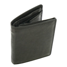 Laden Sie das Bild in den Galerie-Viewer, leder geldbeutel kleinformat hochkant schwarz 8 kartenfaecher 2 scheinfaecher