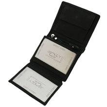 Laden Sie das Bild in den Galerie-Viewer, leder geldbeutel kleinformat hochkant schwarz 8 kartenfaecher 2 scheinfaecher