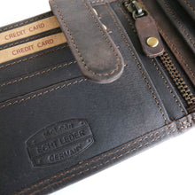 Laden Sie das Bild in den Galerie-Viewer, Naturleder Geldbörse TRAKTOR - Querformat, braun, 11 Kartenfächer mit RFID Schutz, 2 Scheinfächer