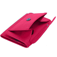 Laden Sie das Bild in den Galerie-Viewer, MINI Wickel Portemonnaies - Leder, pink, 2 Kartenfächer, 1 Scheinfach