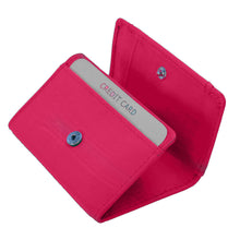 Laden Sie das Bild in den Galerie-Viewer, MINI Wickel Portemonnaies - Leder, pink, 2 Kartenfächer, 1 Scheinfach
