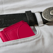 Laden Sie das Bild in den Galerie-Viewer, MINI Wickel Portemonnaies - Leder, pink, 2 Kartenfächer, 1 Scheinfach