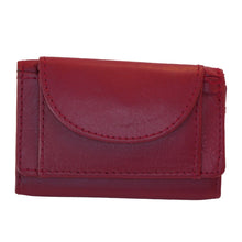 Laden Sie das Bild in den Galerie-Viewer, Mini Wickel Portemonnaies in rotem Leder mit zwei Kartenfaecher und einem Scheinfach online kaufen