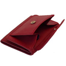 Laden Sie das Bild in den Galerie-Viewer, Mini Wickel Portemonnaies in rotem Leder mit zwei Kartenfaecher und einem Scheinfach online kaufen