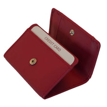 Laden Sie das Bild in den Galerie-Viewer, Mini Wickel Portemonnaies in rotem Leder mit zwei Kartenfaecher und einem Scheinfach online kaufen