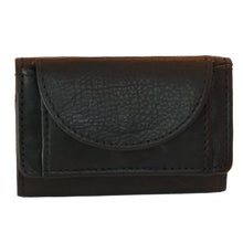Laden Sie das Bild in den Galerie-Viewer, Mini Wickel Portemonnaies in schwarzem Leder mit zwei Kartenfaecher und einem Scheinfach online kaufen