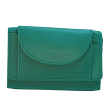 Laden Sie das Bild in den Galerie-Viewer, MINI Wickel Portemonnaies - Leder, türkis, 2 Kartenfächer, 1 Scheinfach