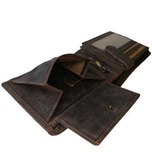 Laden Sie das Bild in den Galerie-Viewer, geldbeutel naturleder braun volllederausstattung praegung eagle wings
