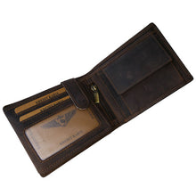Laden Sie das Bild in den Galerie-Viewer, geldbeutel naturleder braun volllederausstattung praegung eagle wings