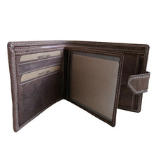 Laden Sie das Bild in den Galerie-Viewer, gelbeutel naturleder braun mit aussenlasche