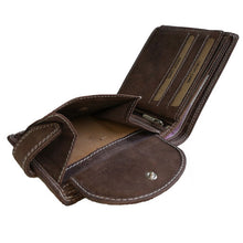 Laden Sie das Bild in den Galerie-Viewer, gelbeutel naturleder braun mit aussenlasche