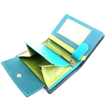 Laden Sie das Bild in den Galerie-Viewer, Geldbörse BO-KAAP M&L - oceanblau, Multicolor, 8 Kartenfächer, 2 Scheinfächer, Echtleder, RFID-Schutz