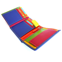 Laden Sie das Bild in den Galerie-Viewer, Geldbörse BO-KAAP M - oceanblau, Multicolor, 8 Kartenfächer, 2 Scheinfächer, Echtleder, RFID-Schutz