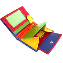 Laden Sie das Bild in den Galerie-Viewer, Geldbörse BO-KAAP M - oceanblau, Multicolor, 8 Kartenfächer, 2 Scheinfächer, Echtleder, RFID-Schutz