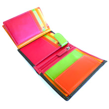 Laden Sie das Bild in den Galerie-Viewer, Geldbörse BO-KAAP M - schwarz, Multicolor, 8 Kartenfächer, 2 Scheinfächer, Echtleder
