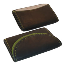 Laden Sie das Bild in den Galerie-Viewer, Geldboerse mini Leder schwarz gruen