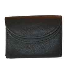 Laden Sie das Bild in den Galerie-Viewer, MINI Ledergeldbörse - schwarz, 2 Kartenfächer mit RFID-Schutz