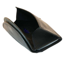 Laden Sie das Bild in den Galerie-Viewer, MINI Ledergeldbörse - schwarz, 2 Kartenfächer mit RFID-Schutz