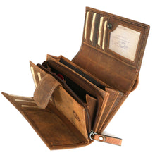 Laden Sie das Bild in den Galerie-Viewer, Naturleder Geldbörse HORSE - Langformat, 17 Kartenfächer mit RFID Schutz, 2 Scheinfächer, 2tlg.-Reißverschlussfach