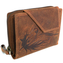 Laden Sie das Bild in den Galerie-Viewer, Naturleder Geldbörse mit Reißverschluss HORSE - 11 Kartenfächer mit RFID Schutz, 2 Scheinfächer, geöltes Leder