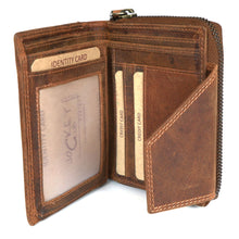 Laden Sie das Bild in den Galerie-Viewer, Naturleder Geldbörse mit Reißverschluss HORSE - 11 Kartenfächer mit RFID Schutz, 2 Scheinfächer, geöltes Leder