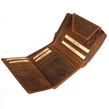 Laden Sie das Bild in den Galerie-Viewer, Naturleder Geldbörse mit Reißverschluss HORSE - 11 Kartenfächer mit RFID Schutz, 2 Scheinfächer, geöltes Leder