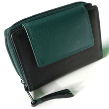 Laden Sie das Bild in den Galerie-Viewer, Reißverschluss Geldbörse CANDY TURQUOISE and BLACK - 11 Kartenfächer mit RFID-Schutz, 2 Scheinfächer