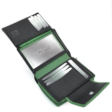 Laden Sie das Bild in den Galerie-Viewer, Reissverschluss Geldbörse candy green and black - 11 Kartenfaecher mit RFID-Schutz, 2 Scheinfaecher
