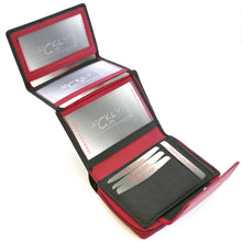 Laden Sie das Bild in den Galerie-Viewer, geldbeutel schwarz rot mit reissverschluss