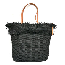 Laden Sie das Bild in den Galerie-Viewer, Schultertasche IBIZA - aus Bast, wahlweise in schwarz oder naturbraun