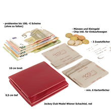 Laden Sie das Bild in den Galerie-Viewer, Geldboerse Wiener Schachtel Leder rot