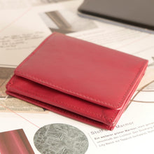 Laden Sie das Bild in den Galerie-Viewer, Geldboerse Wiener Schachtel Leder rot
