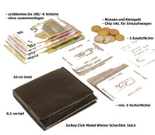 Laden Sie das Bild in den Galerie-Viewer, Geldboerse Wiener Schachtel Leder schwarz