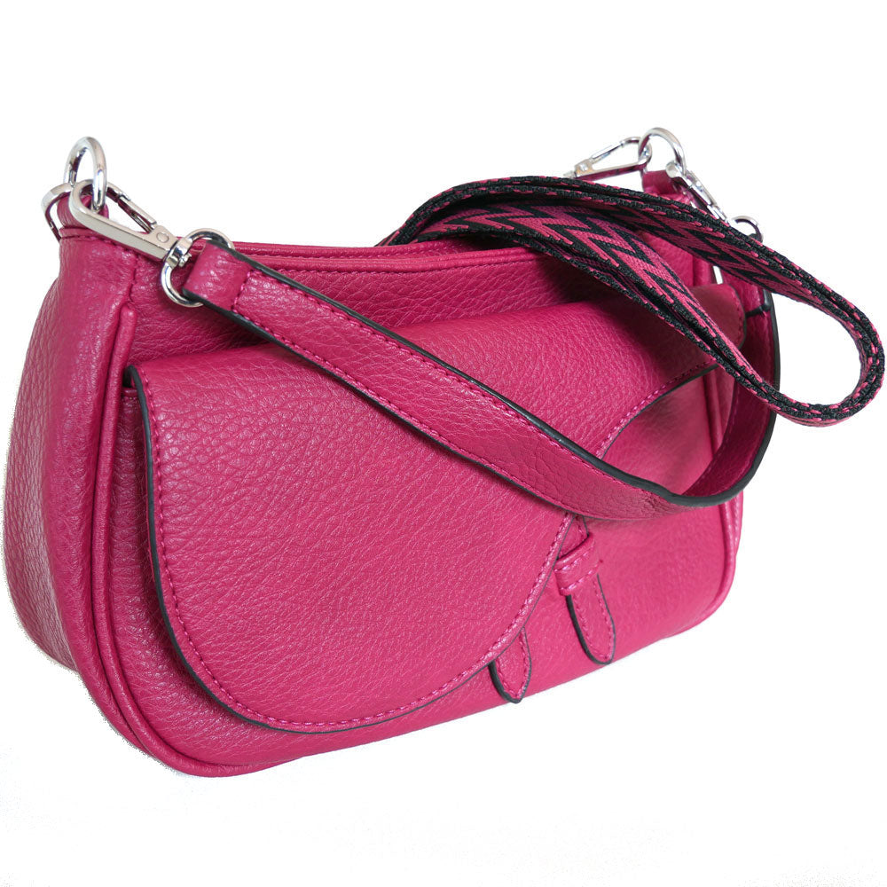 Damen Handtasche A. MASSI - pink, mit trendigem Umhänge-Gurt