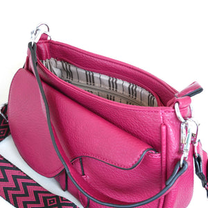 Damen Handtasche A. MASSI pink, mit trendigem Umhänge-Gurt