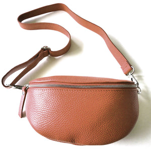 moderne Bauchtasche in braun - Sling Bag - Guerteltasche - Made in Italy