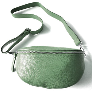 moderne Bauchtasche in olivgruen - Sling Bag - Guerteltasche - Made in Italy