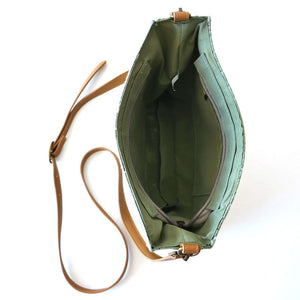 Handtasche LA PALMA - Basttasche, grün, vegan