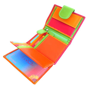 Geldbörse BO-KAAP M&L - rot, Multicolor, 8 Kartenfächer, 2 Scheinfächer, Echtleder, RFID-Schutz